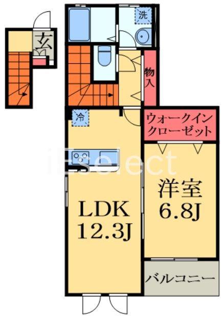ル トレフル(1LDK/2階)の間取り写真
