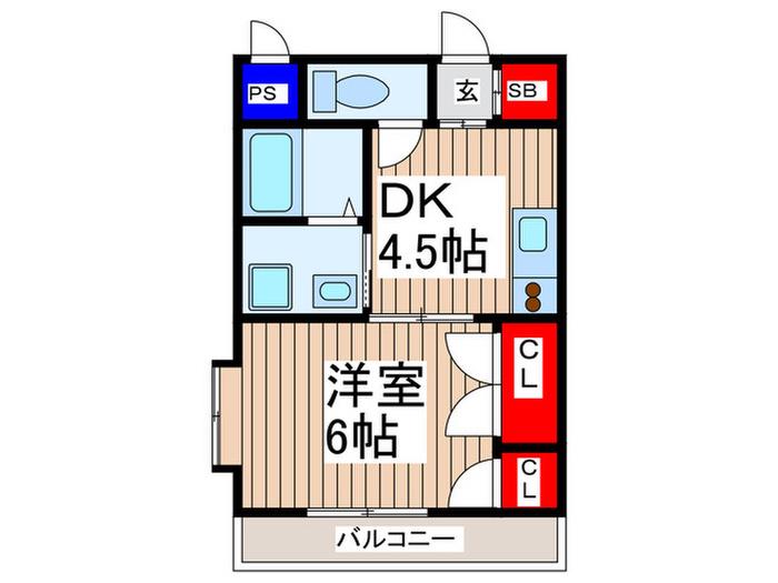 KOBA BILL(1DK/3階)の間取り写真