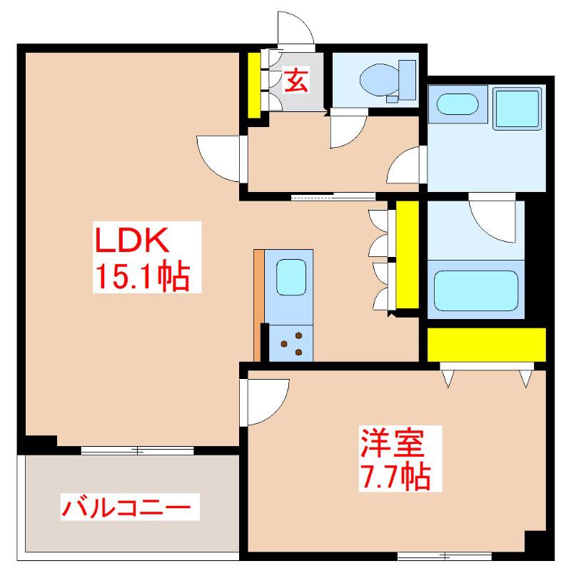 MAISON DE N (1LDK/10階)の間取り写真