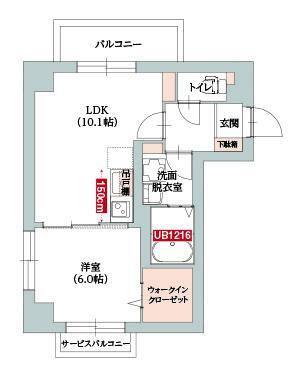 二子玉川YP(1LDK/4階)の間取り写真
