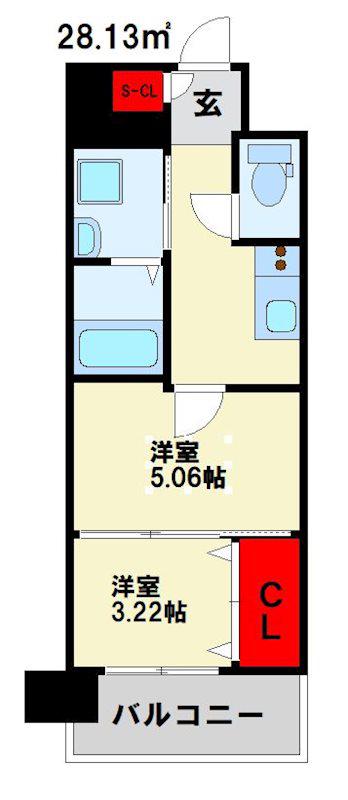 ギャラン穴生NEO(2K/3階)の間取り写真