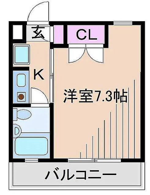 グレース大倉山(1K/2階)の間取り写真
