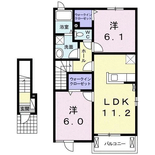 メゾン・ド・アルエット(2LDK/2階)の間取り写真