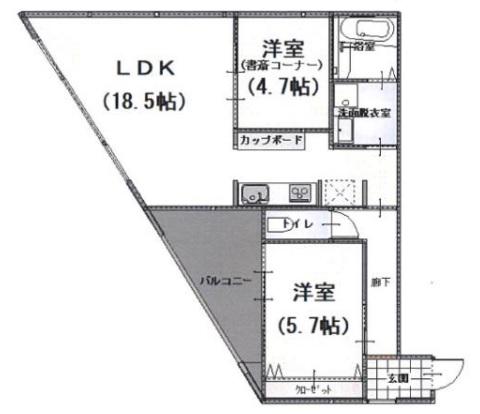 AYM下鴨(2LDK/3階)の間取り写真