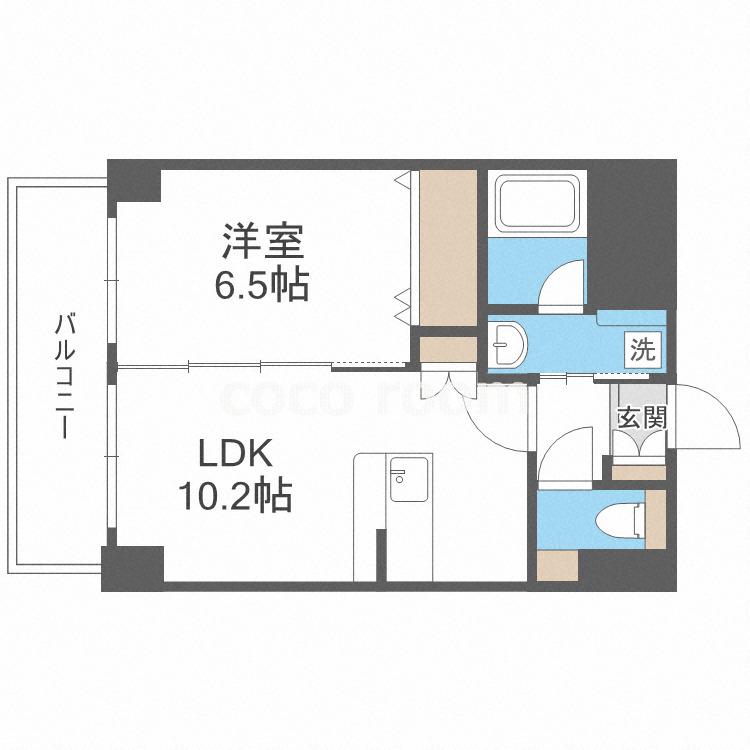 レシェンテ西梅田(1LDK/6階)の間取り写真