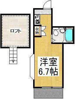 リベラル上福岡(ワンルーム/1階)の間取り写真