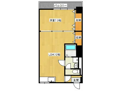 ウィンガーデン(1LDK/7階)の間取り写真