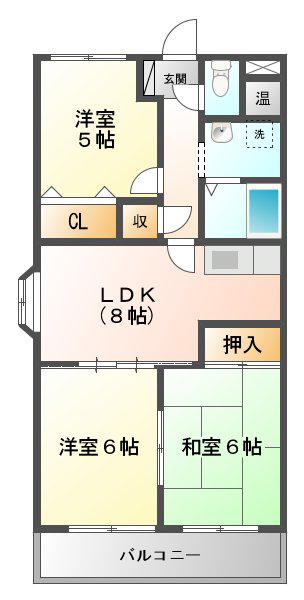 サンガーデン(3LDK/4階)の間取り写真