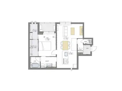 ベレオ連坊(1SLDK/3階)の間取り写真