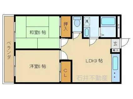 ハウスポート篠崎(2LDK/3階)の間取り写真