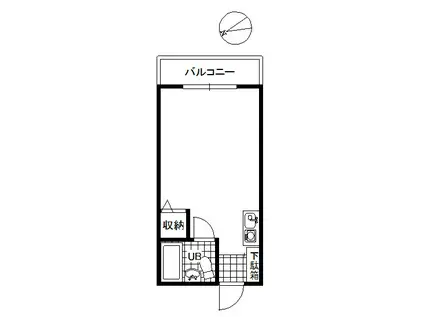 メイクス1(ワンルーム/4階)の間取り写真