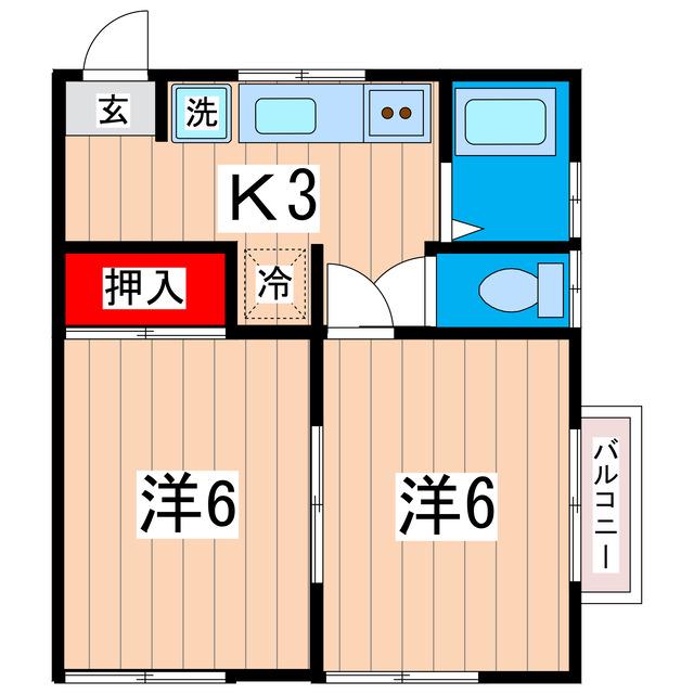 高橋アパート(2K/2階)の間取り写真