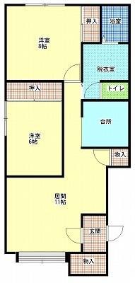 リンツE(2LDK/2階)の間取り写真