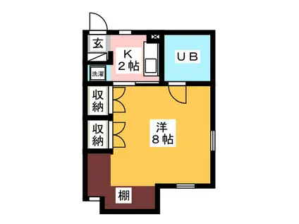 サンビリアンビル(1K/4階)の間取り写真