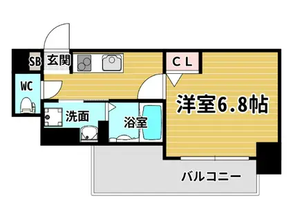 アプリーレ西本町(1K/8階)の間取り写真