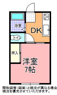 シティハイム嶋崎A・B棟(1DK/2階)の間取り写真