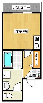 アンセルモ西明石(ワンルーム/2階)の間取り写真