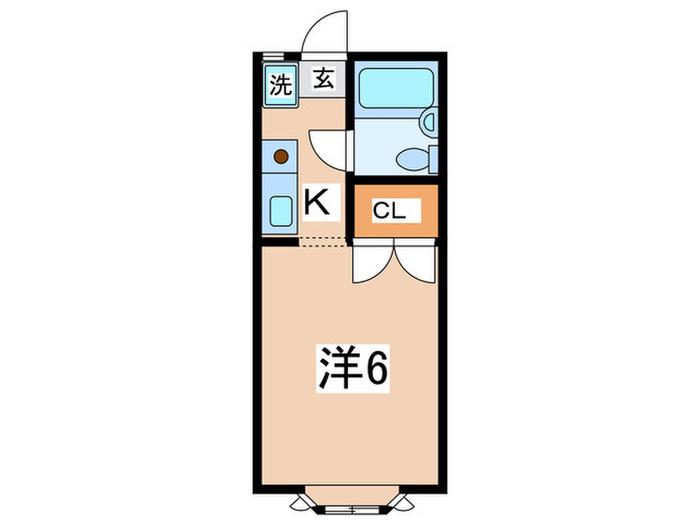 KMハイツ(1K/1階)の間取り写真
