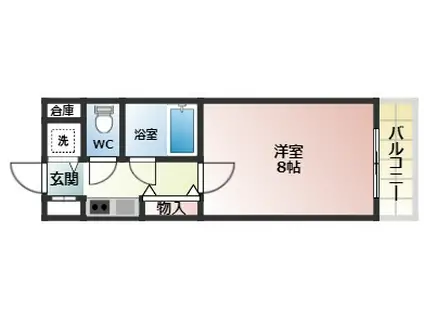 ヴェルジェ旭ヶ丘(1K/3階)の間取り写真