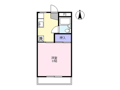 グランドガーデン野田(1K/1階)の間取り写真