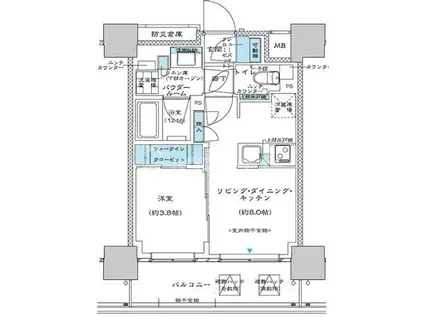 プレミスト板橋(1LDK/7階)の間取り写真