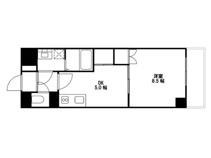 メゾン本山(1DK/2階)の間取り写真