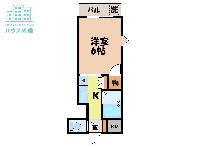 メゾンエスポワール家野町(1K/3階)の間取り写真