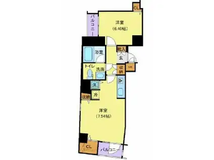 ル・リオン牛込柳町(2K/3階)の間取り写真