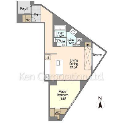 JOYLUXE THE RESIDENCE AKIYA(1LDK/1階)の間取り写真