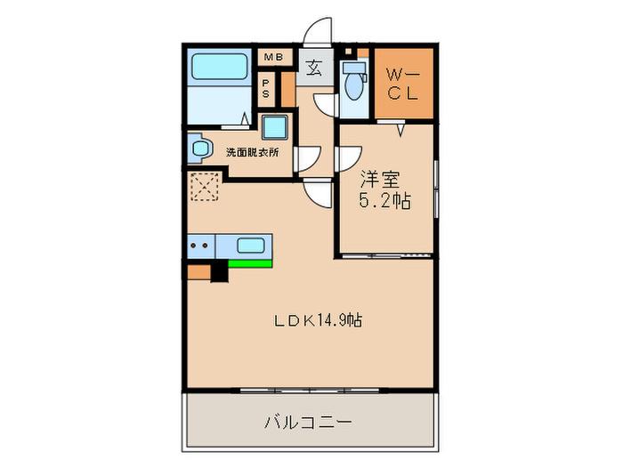 ルミエール赤坂(1LDK/1階)の間取り写真