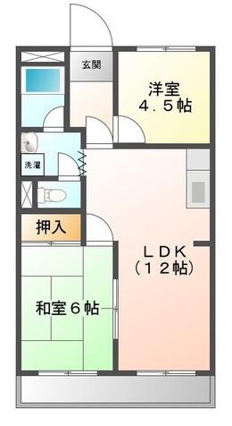 チェリーガーデン(2LDK/2階)の間取り写真
