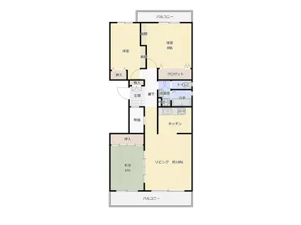 リバーサイドともぶち第一17号棟(3LDK/5階)の間取り写真