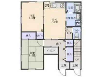 オードリーハイツ(2DK/1階)の間取り写真