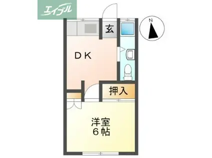 多田コーポ第1(1DK/1階)の間取り写真