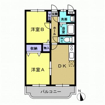ユーミージェイズ(2DK/3階)の間取り写真