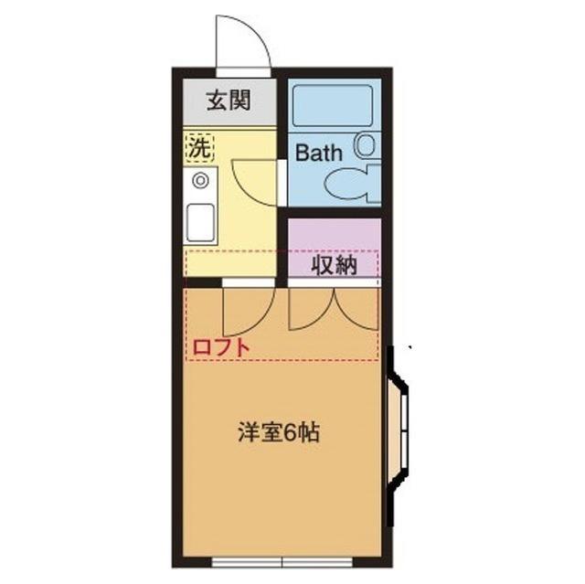 サンハイツ妻田A(1K/2階)の間取り写真