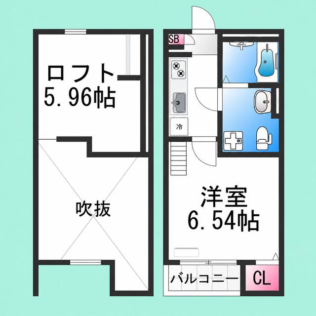 グラ―ティア堺東(1K/2階)の間取り写真