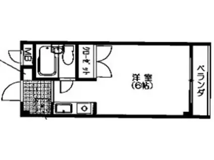 ジュネス書写(ワンルーム/1階)の間取り写真