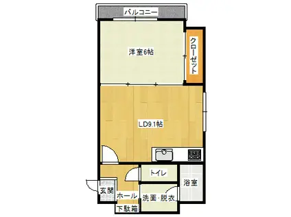 YS KUBOTA(1LDK/6階)の間取り写真