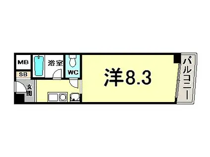 ノベラ海岸通(ワンルーム/11階)の間取り写真