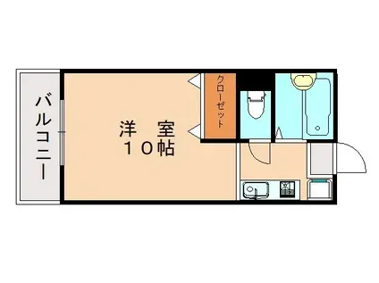 グリーンライフ西福間A(ワンルーム/2階)の間取り写真