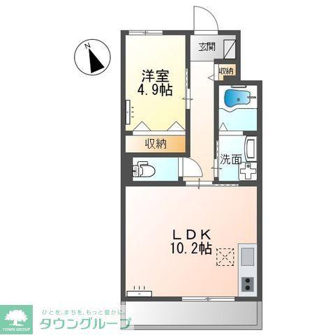 スレッド (1LDK/1階)の間取り写真
