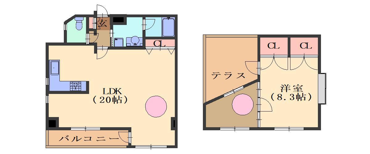 ローズガーデン楠元(1LDK/4階)の間取り写真