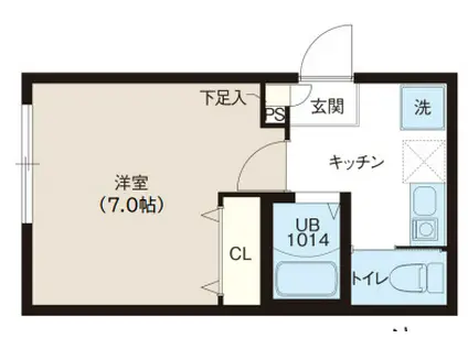 レピュア蓮根レジデンスII(1K/4階)の間取り写真