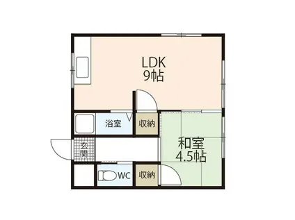 ハウス植田(1LDK/2階)の間取り写真