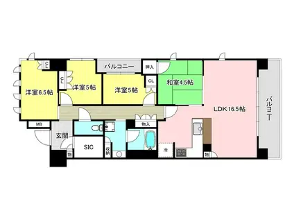 ウェリス茨木(4LDK/2階)の間取り写真