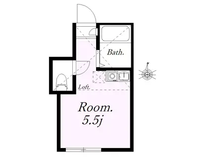 ユナイト山手アドリアン(ワンルーム/2階)の間取り写真