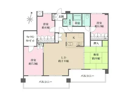 藤和シティホームズ六甲篠原(4LDK/3階)の間取り写真