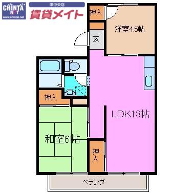 サニーハイツ88(2LDK/2階)の間取り写真