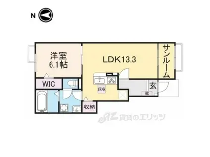 カーサミランダⅤ(1LDK/1階)の間取り写真